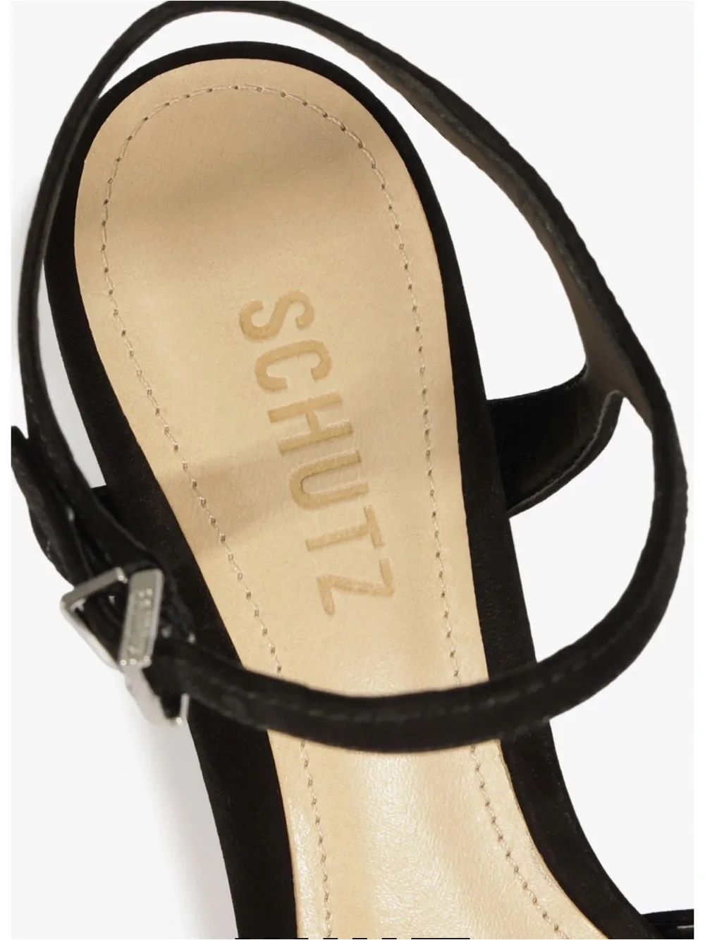 Schutz Keefa Black Platform Ankle-Strap Sandals